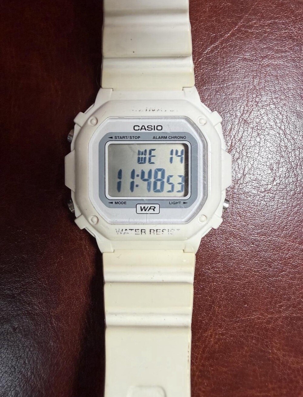 Casio F-108WHC Digital Quartz Alarm Chronograph Light Water Resist White Resin